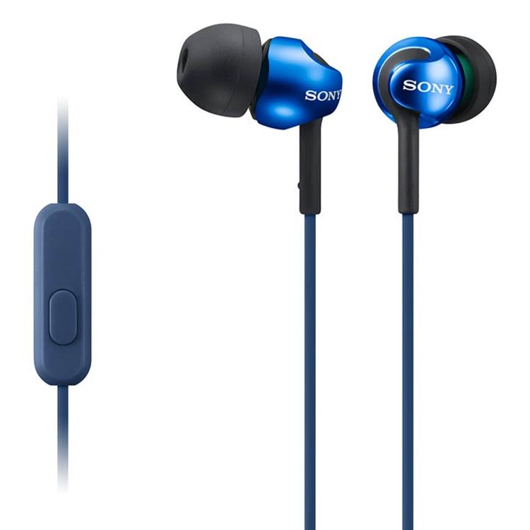 Audífonos SONY Alámbricos In Ear Manos Libres MDR-EX110AP Azul