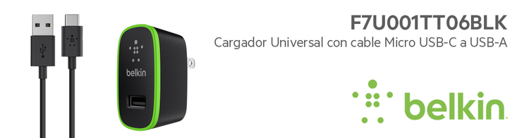 Cargador Pared BELKIN Dual USB-C 68W ( 50W USB-C|18W USB-C) Blanco