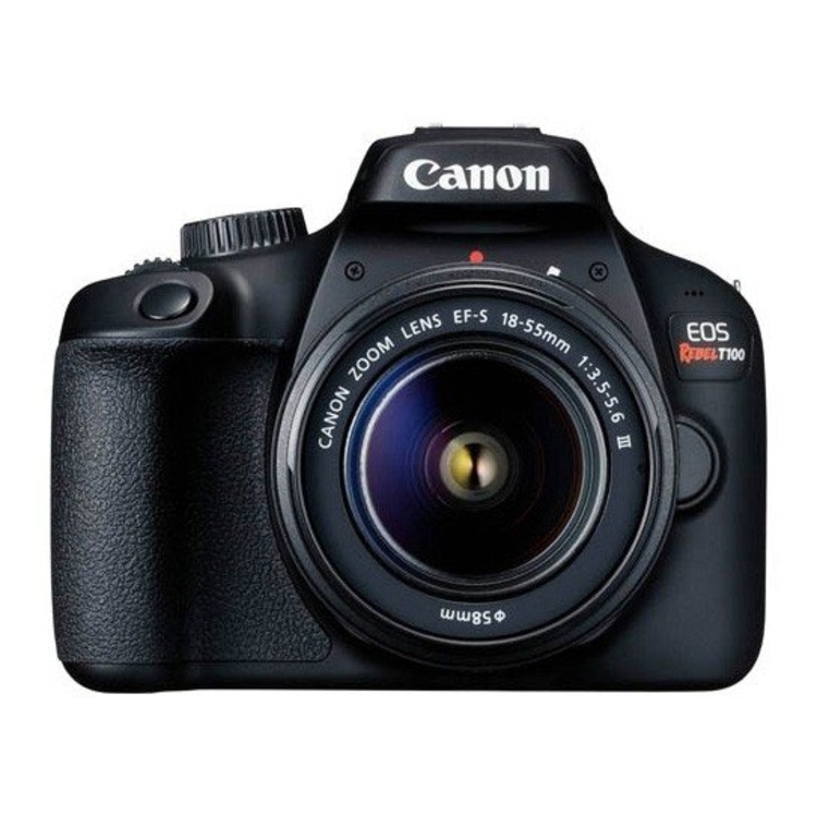 Cámara Fotográfica Profesional CANON EOS T100 EF-S 18-55 IS III Kit Negro