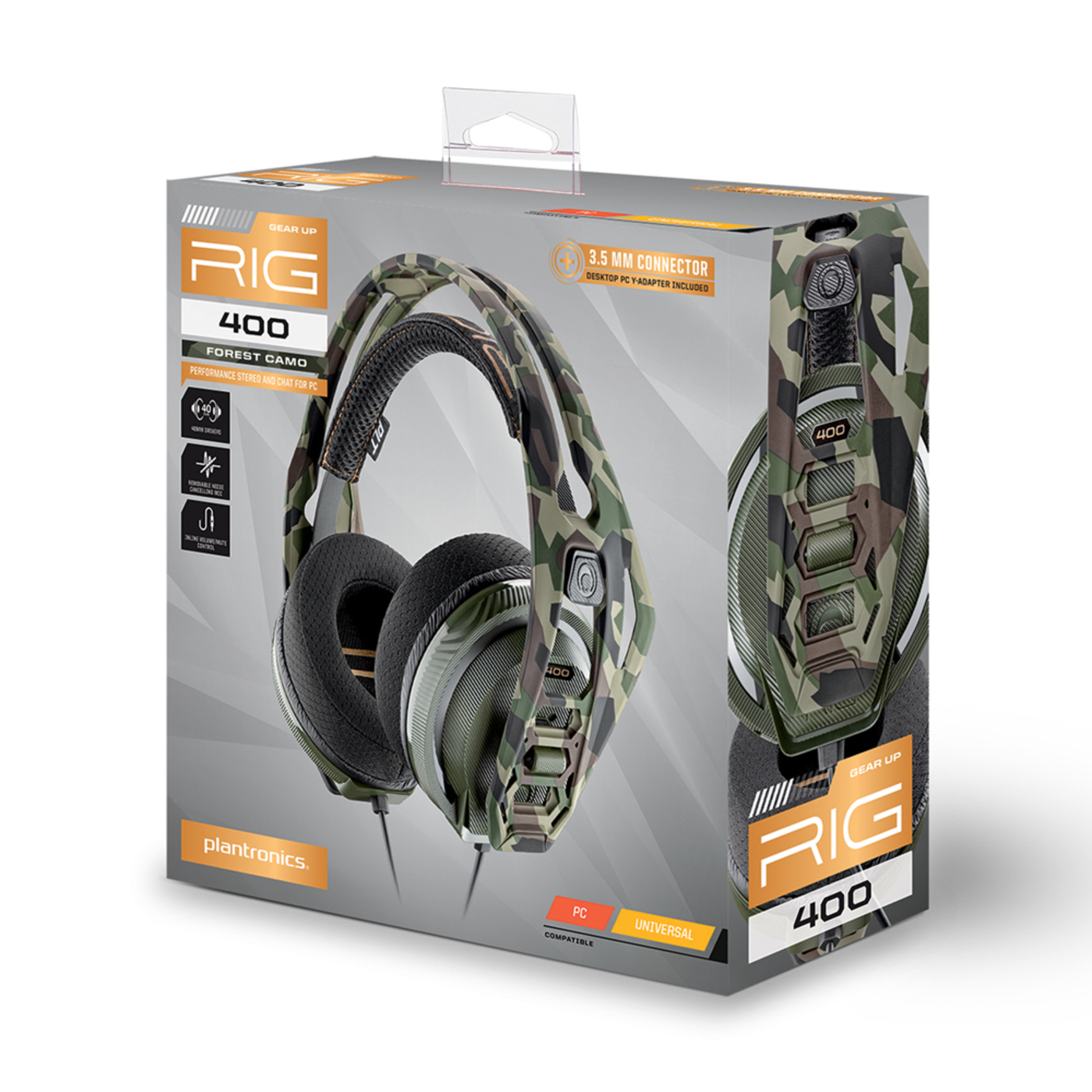 Audífonos de Diadema NACON Alámbricos Over Ear RIG 400 Forest Gaming Verde para PS4, Xbox One y PC