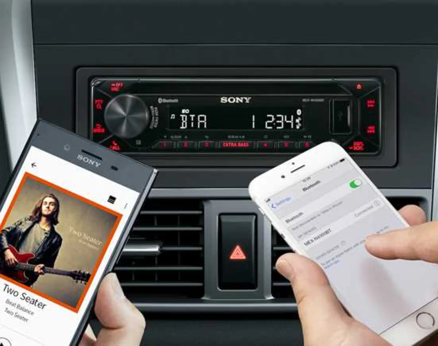 Radio Car Audio SONY 1 Din MEXN4300BT Negro
