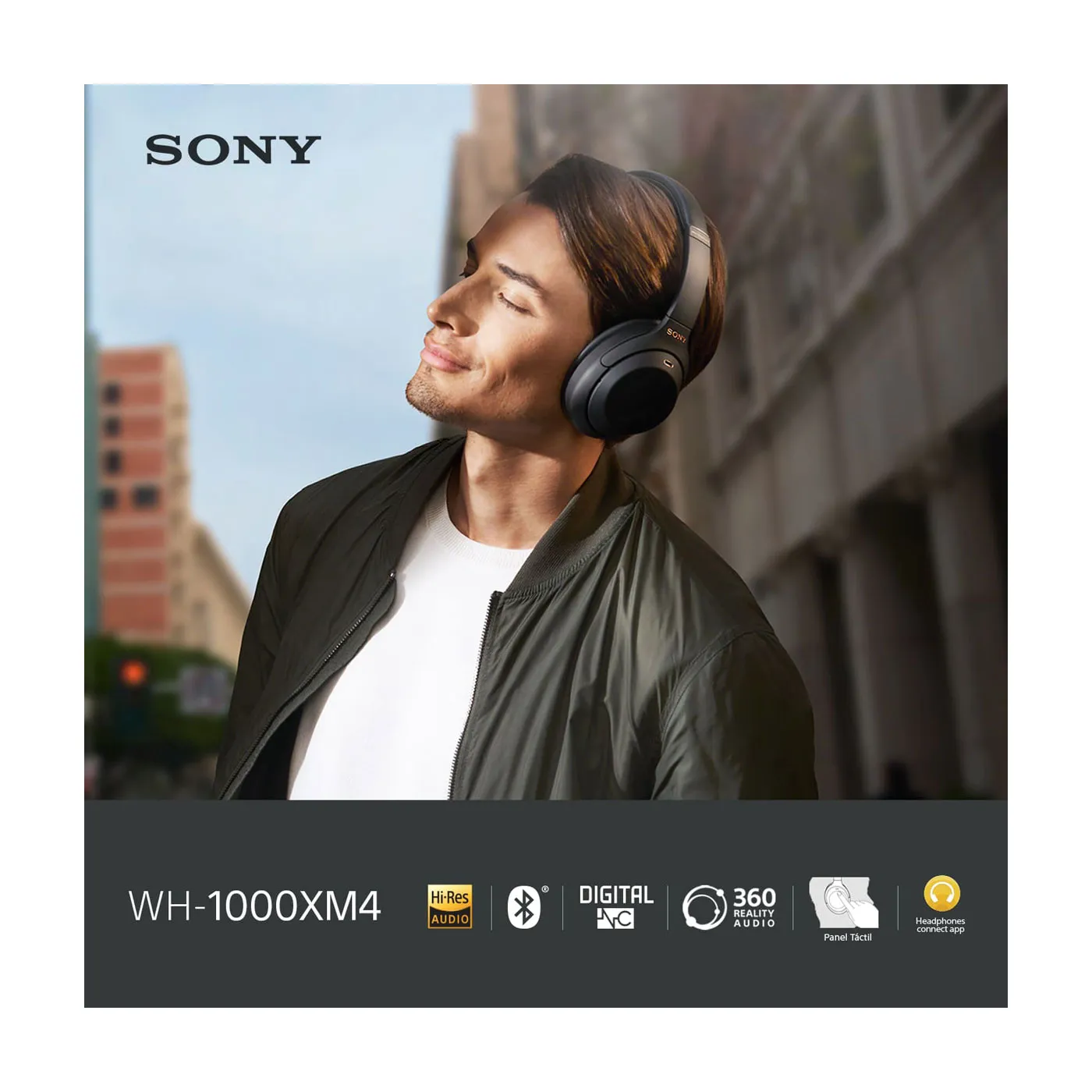 Audífonos de Diadema SONY Inalámbricos Bluetooth Over Ear WH-1000XM4 Cancelación de Ruido Gris