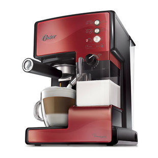 Cafetera OSTER automática para espresso, latte y cappuccino PrimaLatte™ BVSTEM6601R Rojo
