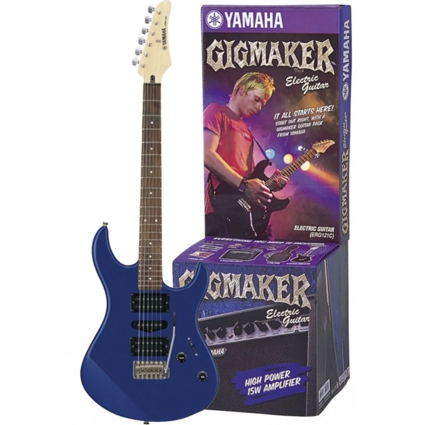 Kit de Guitarra Eléctrica YAMAHA con Amplificador ERG121GPII Azul