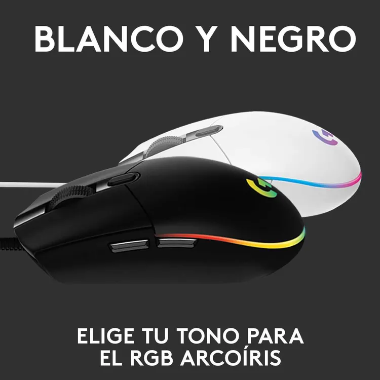 Mouse LOGITECH Alámbrico Gaming G203 Blanco