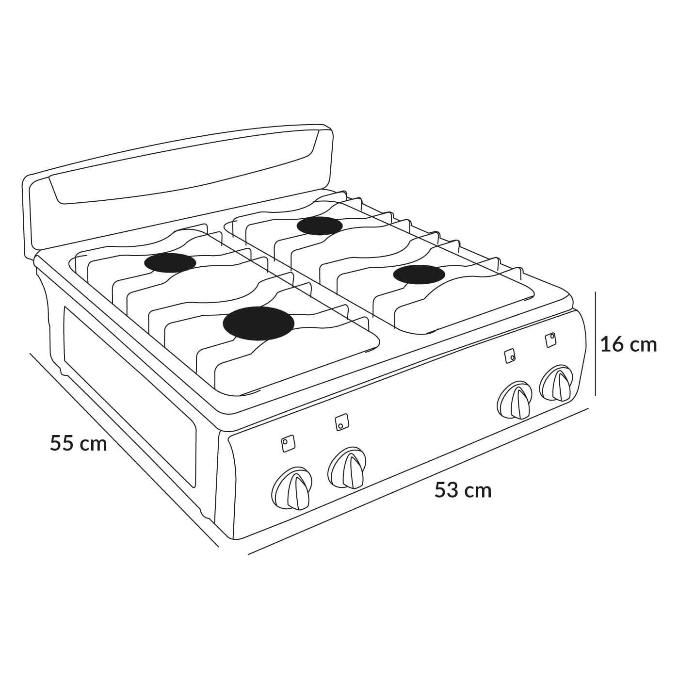 Estufa de Mesa SUPERIOR 4 Puestos Gas Propano 7053 Negro Estufa de Mesa SUPERIOR 4 Puestos Gas Propano 7053 Negro