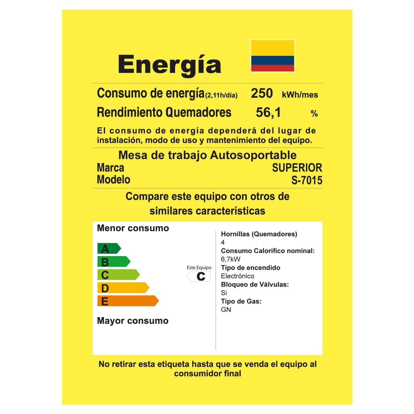 Estufa de Piso SUPERIOR 4 Puestos Gas Natural 7015 Negro