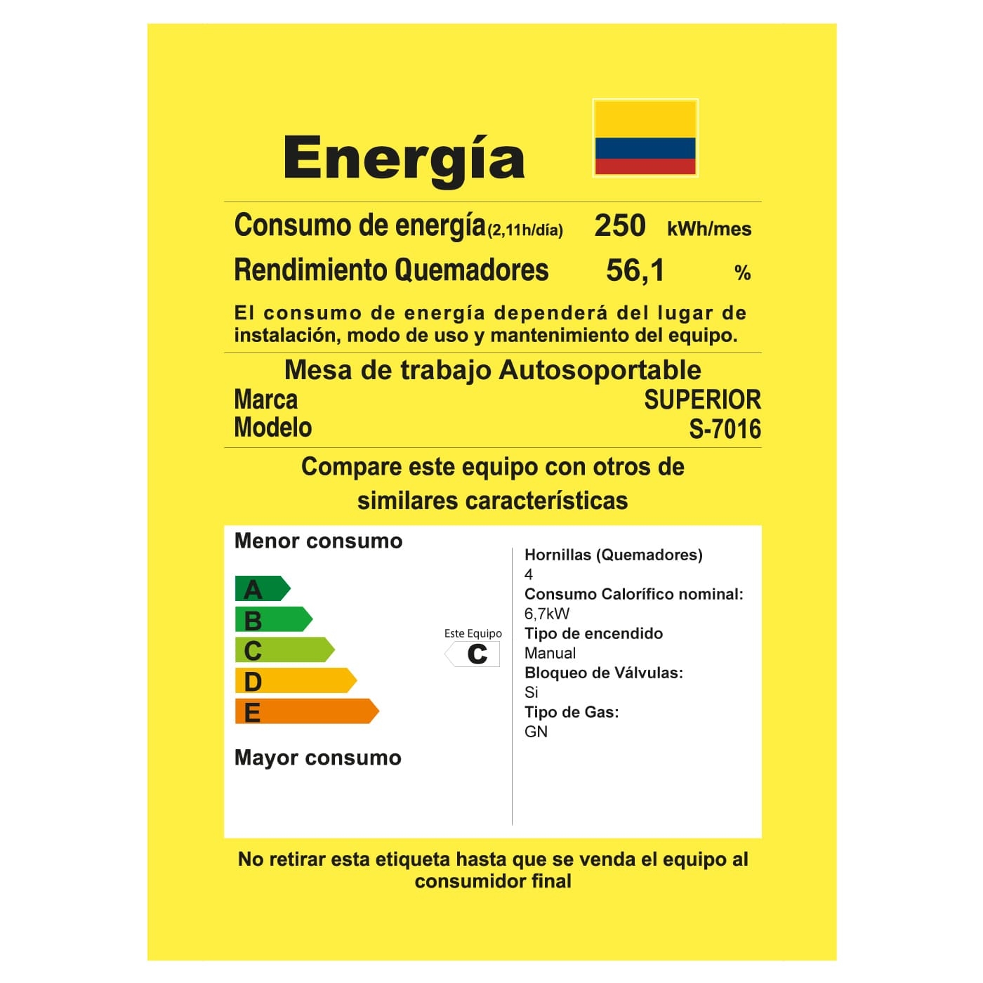 Estufa de Piso SUPERIOR 4 Puestos Gas Natural 7016-1 Negro Estufa de Piso SUPERIOR 4 Puestos Gas Natural 7016-1 Negro