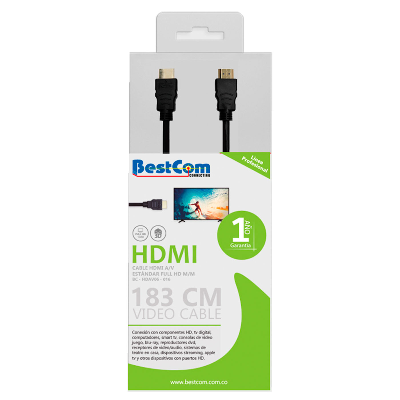 Cable Hdmi De 3 Metros Video Full HD 1080P, Compatible con Dispositivos  como Xbox, Playstation, Pc, Proyectores : : Electrónicos