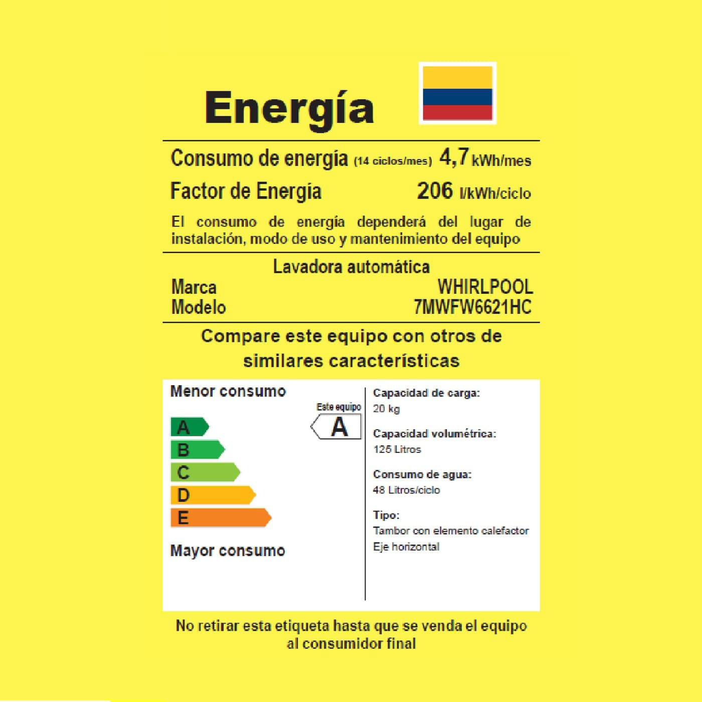 Lavadora WHIRLPOOL Carga Frontal 20 Kilos 7MWFW6621HC Gris Lavadora WHIRLPOOL Carga Frontal 20 Kilos 7MWFW6621HC Gris