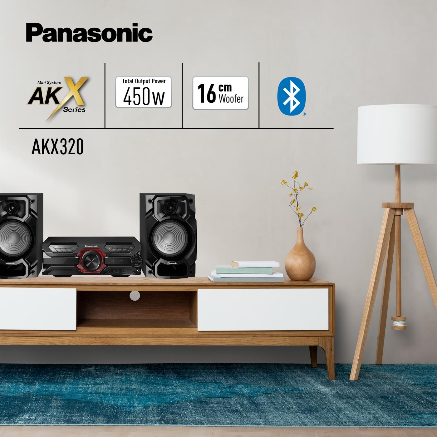 Minicomponente PANASONIC AKX320 450 Watts Negro Equipo de Sonido Minicomponente PANASONIC AKX320 450 Watts Negro Equipo de Sonido