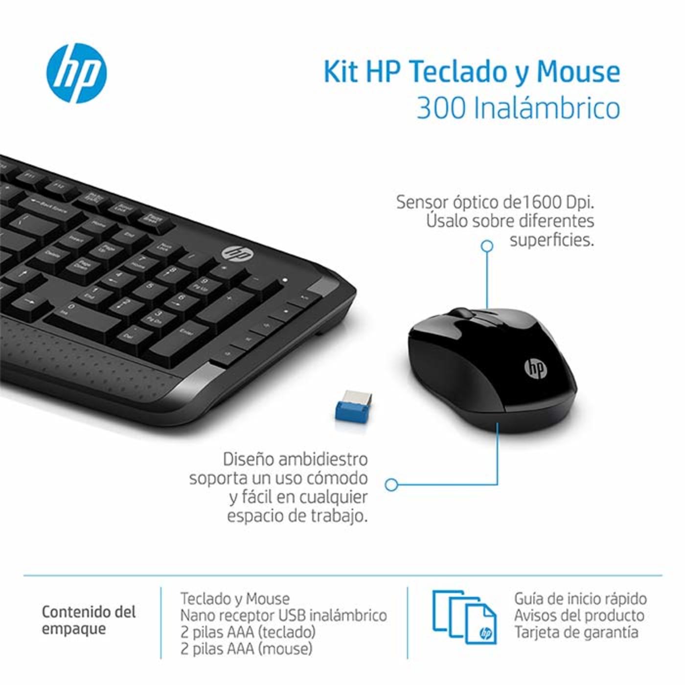 Combo HP Inalámbrico Teclado + Mouse 300