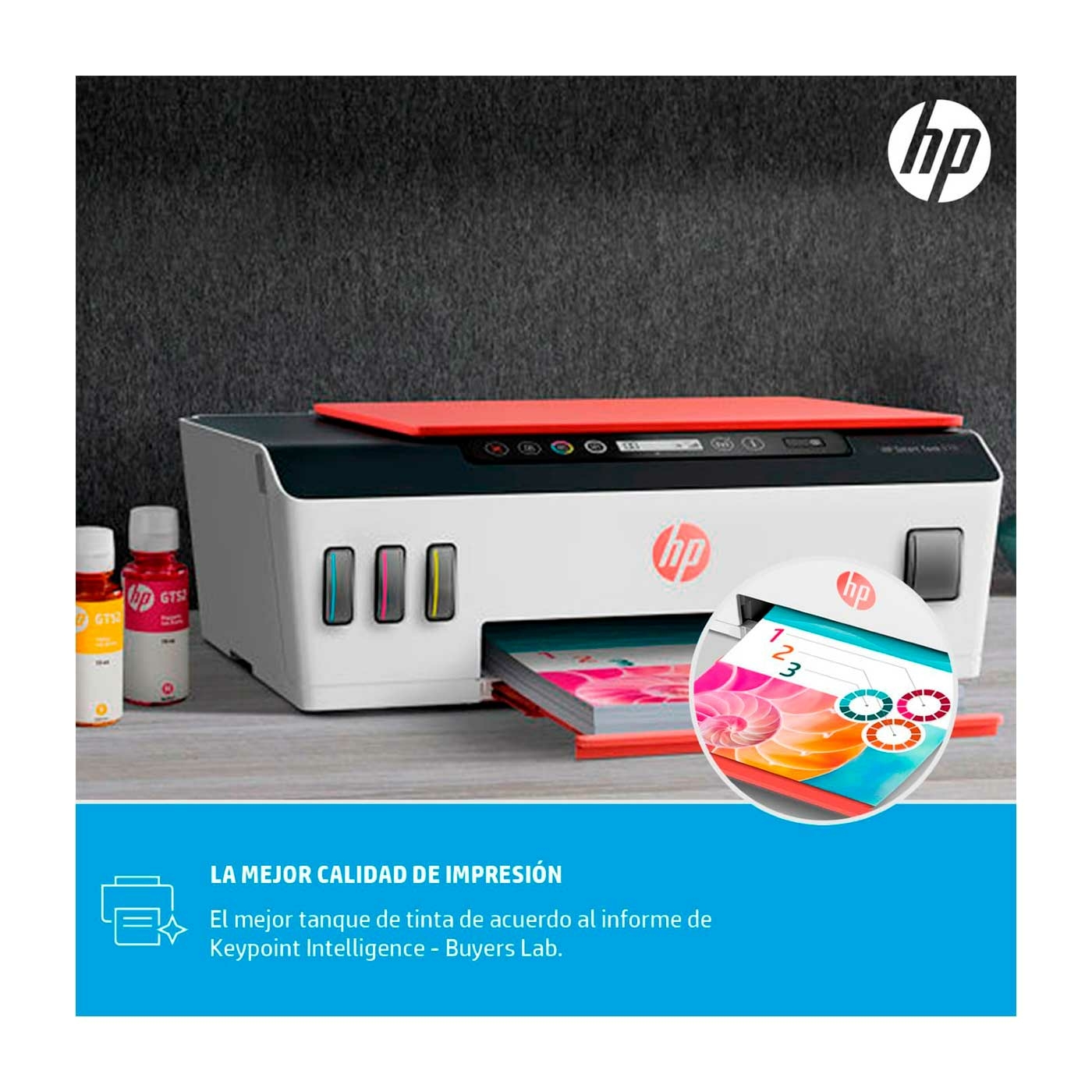Impresora Multifuncional HP 519 Smart Tank- Blanco-Rojo