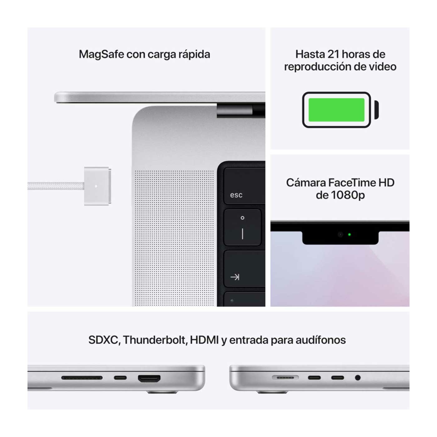 MacBook Pro 16" pulgadas MK1E3E/A Chip M1 Pro 512 GB SSD - Plata