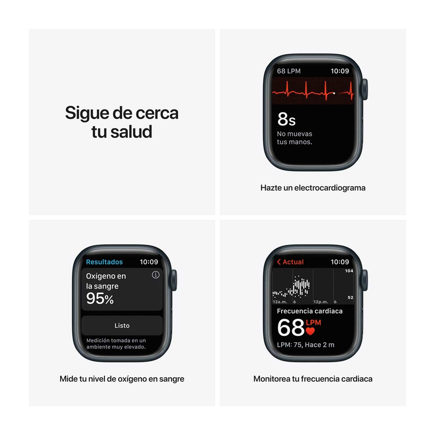 Apple Watch Series 7 + Cellular de 45 mm Caja de Aluminio en Azul Medianoche, Correa Deportiva Azul Medianoche