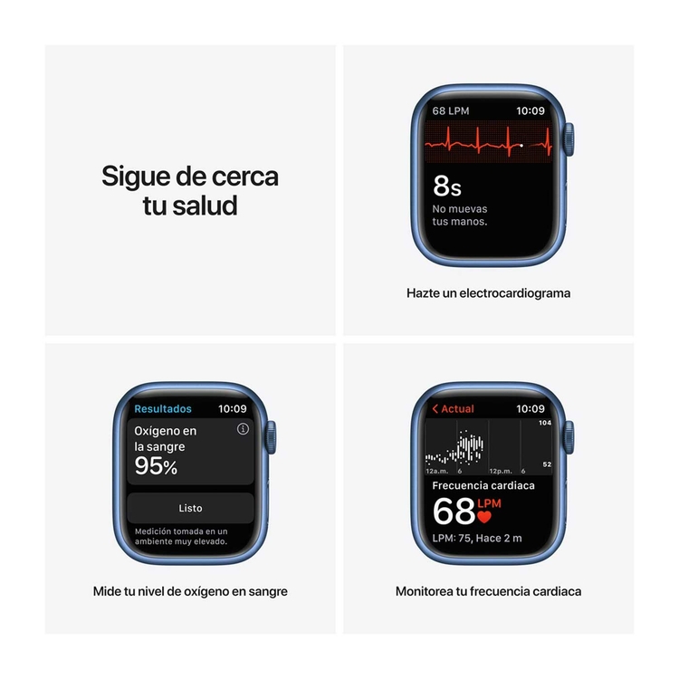 Apple Watch Series 7 + Cellular de 45 mm Caja de Aluminio en Azul, Correa Deportiva Azul