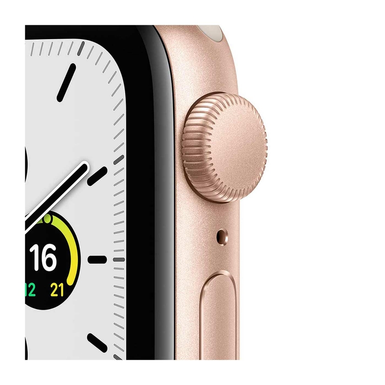Apple Watch SE GPS de 40 mm Caja de Aluminio en Oro, Correa Deportiva Blanco Estelar