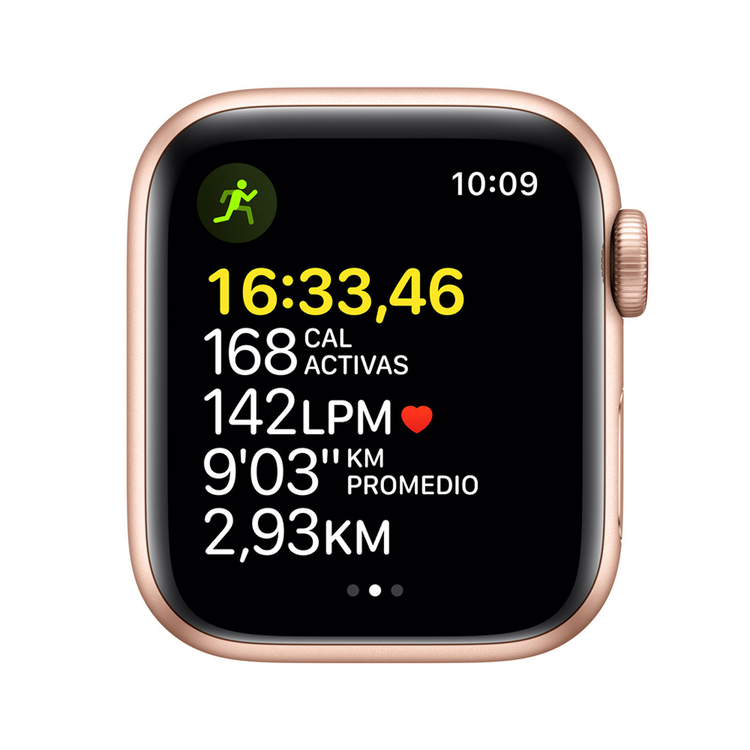 Apple Watch SE GPS + Cellular Caja de 40 mm Aluminio en Oro, Correa Loop Deportiva en Maíz/blanco