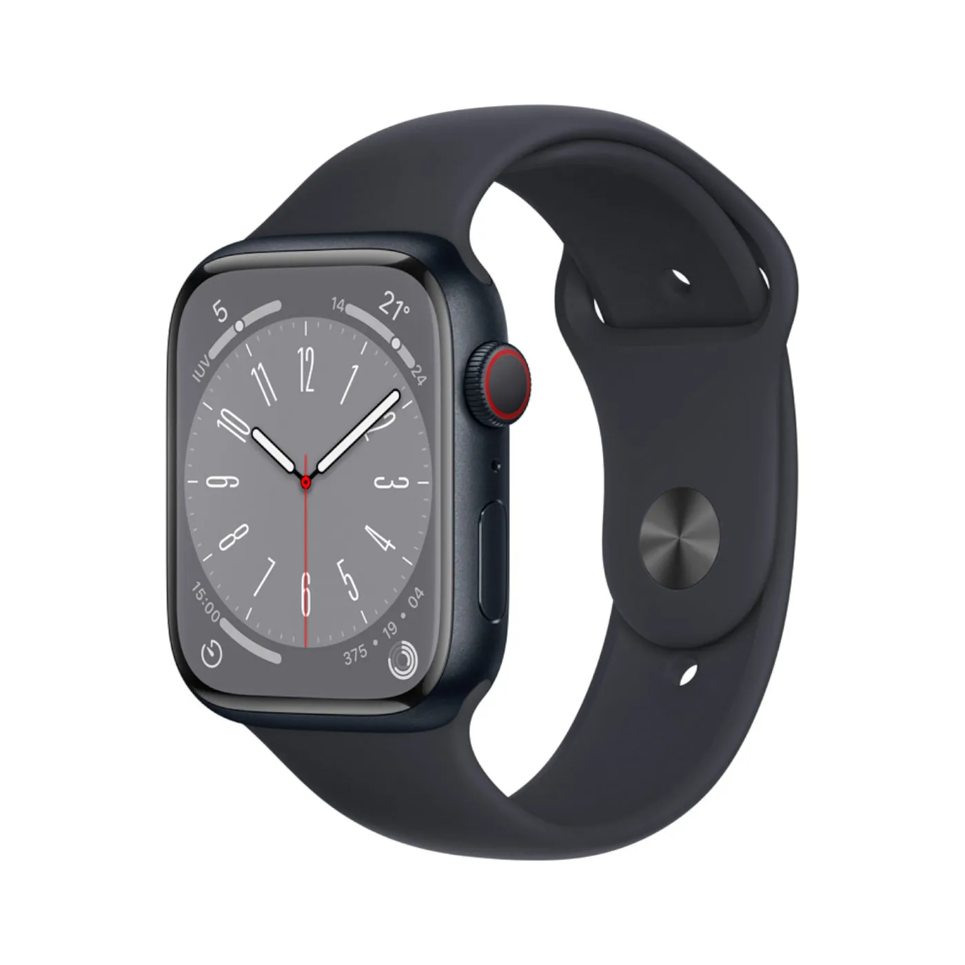 Apple Watch Series 8 GPS + Cellular de 45 mm Caja de Aluminio en Azul Medianoche, Correa Deportiva en Azul Medianoche