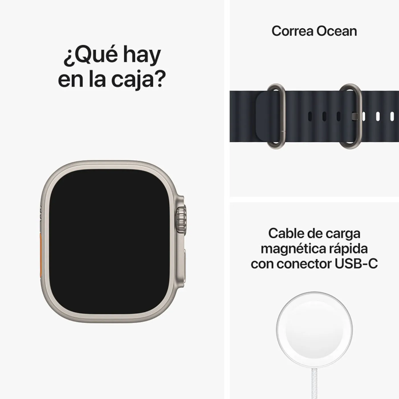 Apple Watch Ultra GPS + Cellular de 49 mm Caja de Titanio, Correa Ocean Azul Medianoche