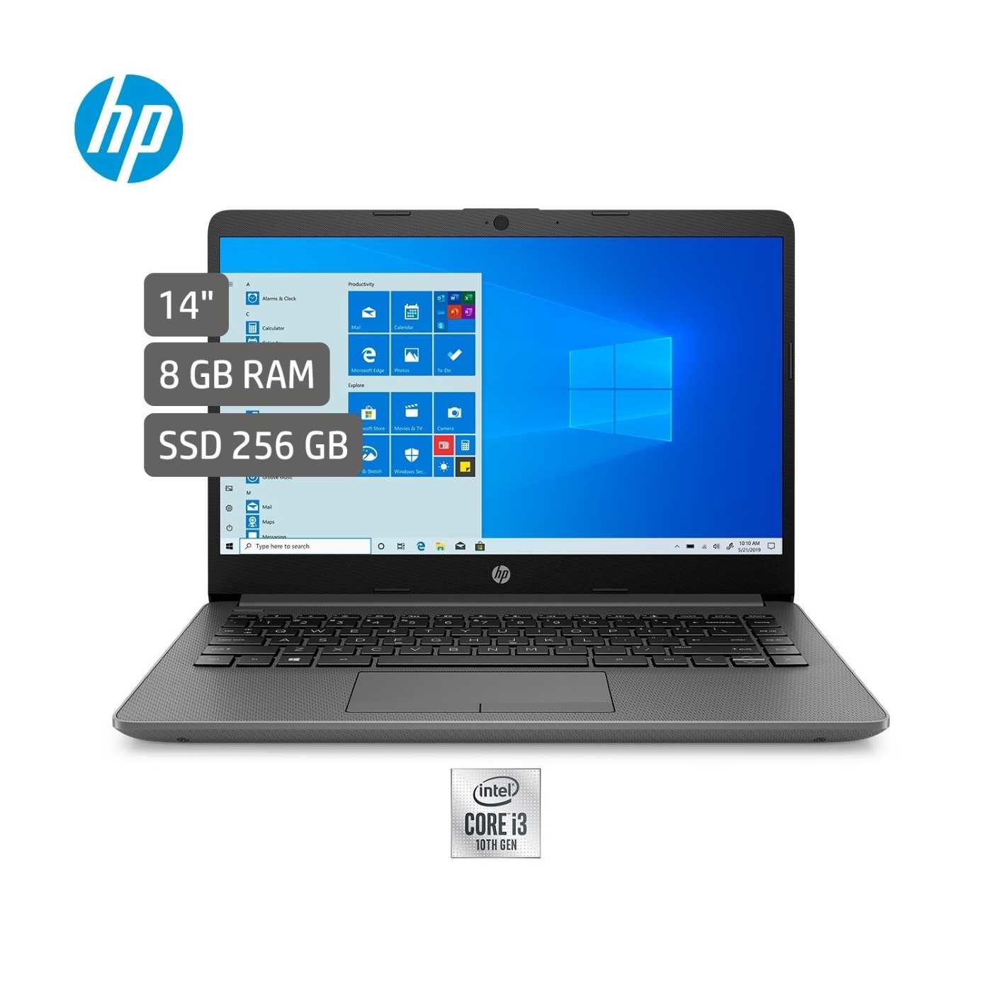 Computador Portátil HP 14" Pulgadas cf2067la - Intel Core i3 - RAM 8GB - Disco SSD 256 GB - Gris