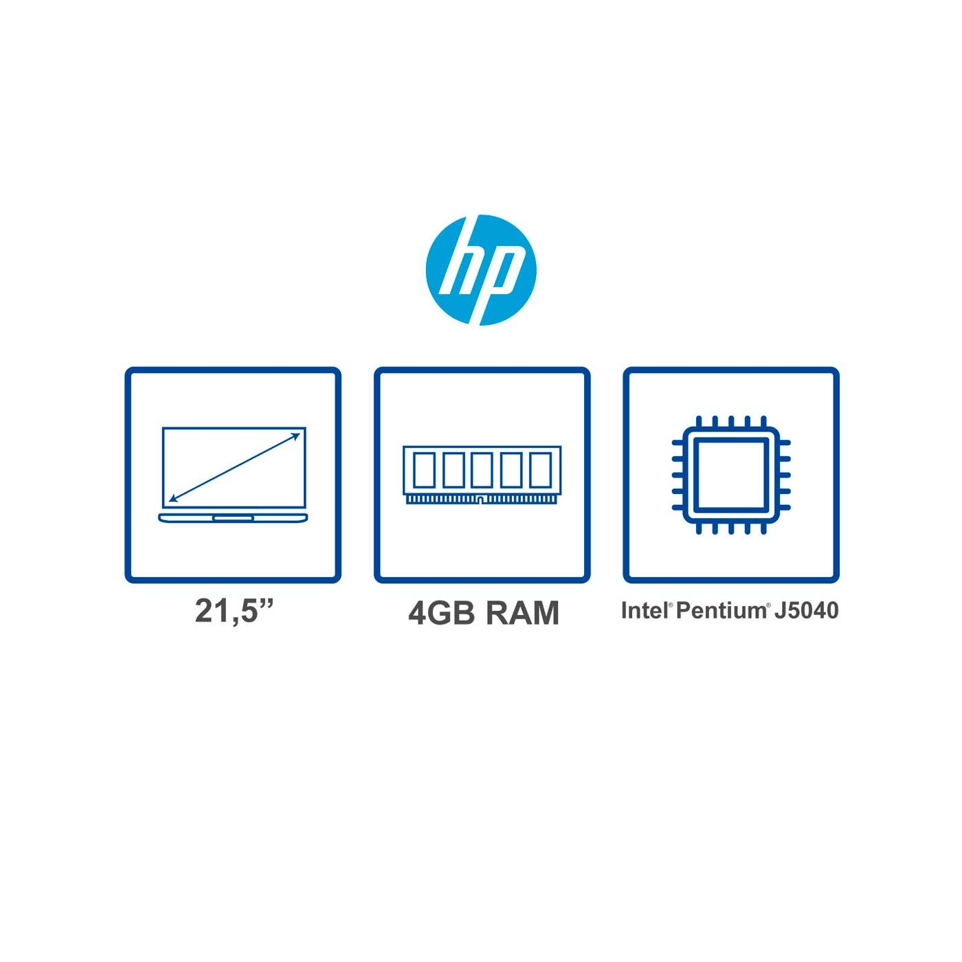 Computador Escritorio HP 21,5" Pulgadas S01-aF1005b Intel Pentium Silver - RAM 4GB - Disco HDD 1 TB - Negro