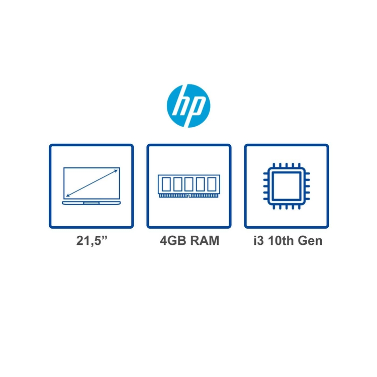 Computador Escritorio HP 21,5" Pulgadas S01-pF1004b Intel Core i3 - RAM 4GB - Disco HDD 1 TB - Negro