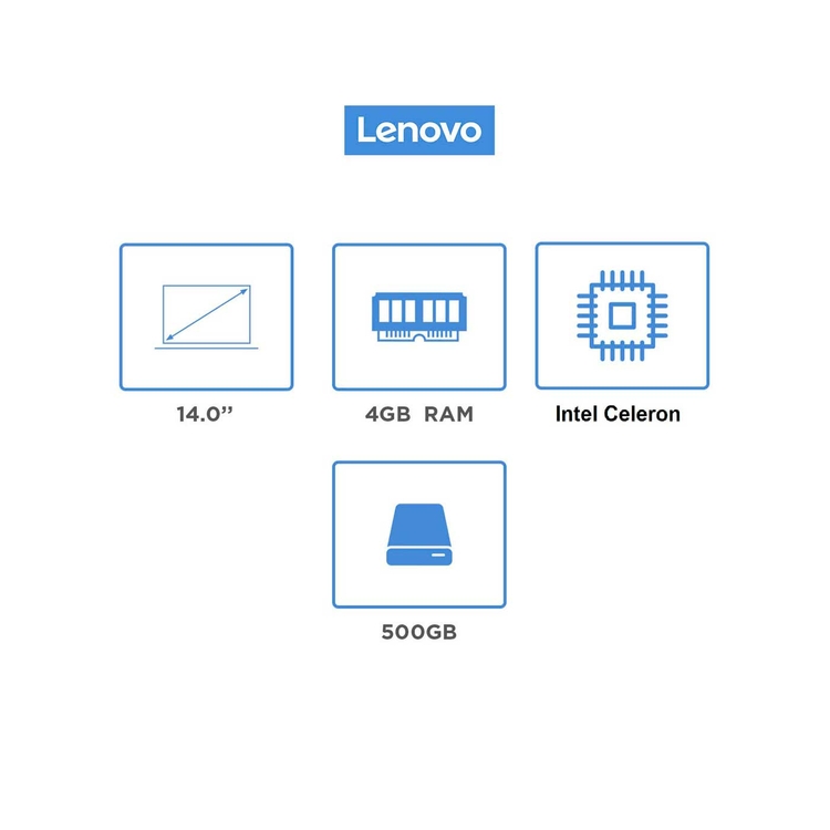 Computador Portátil LENOVO 14" Pulgadas IdeaPad 3 - Intel Celeron - RAM 4GB - Disco HDD 500GB - Gris