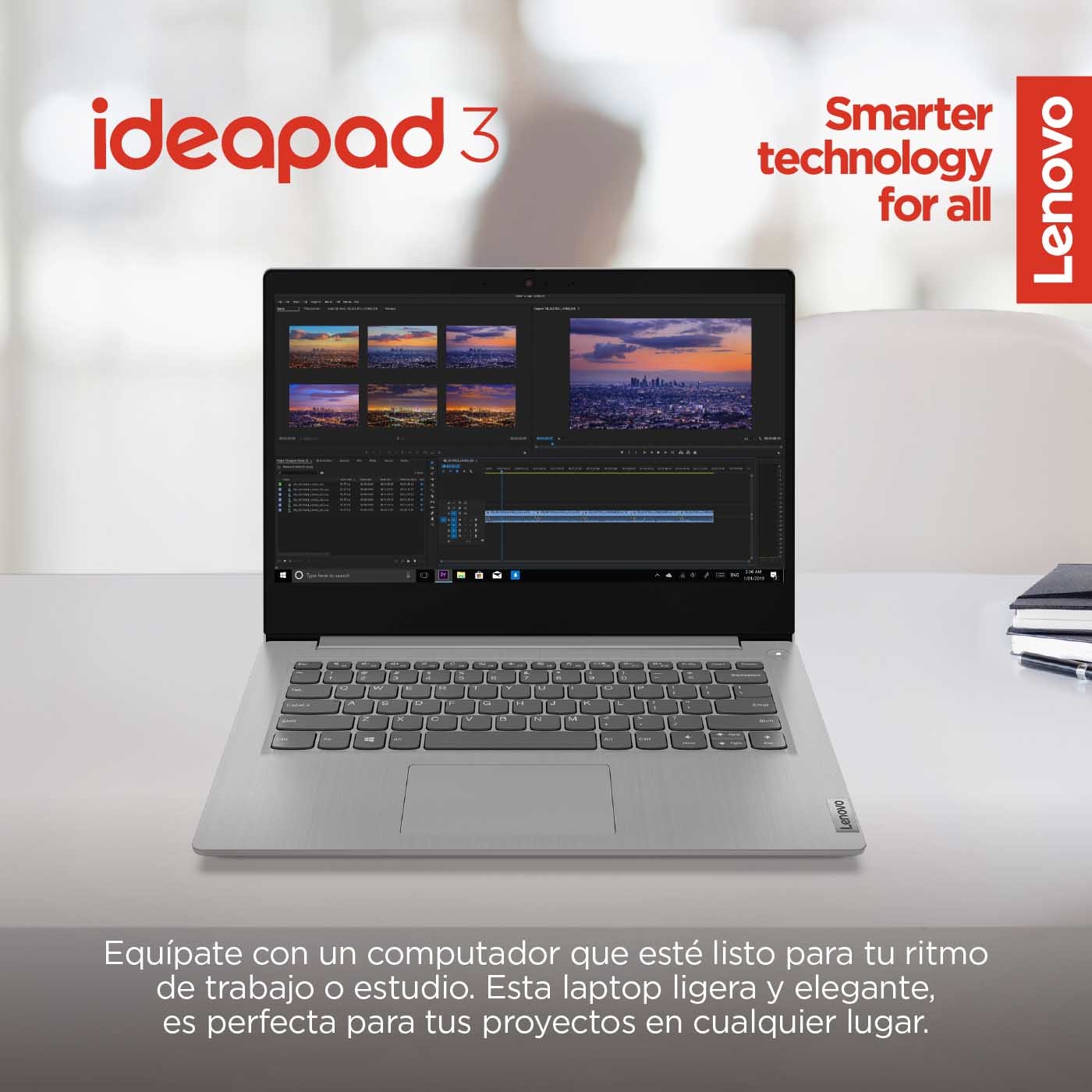 Computador Portátil LENOVO 14" Pulgadas IdeaPad 3 - Intel Celeron - RAM 4GB - Disco SSD 128GB - Gris