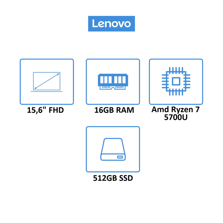 Computador Portátil LENOVO 15,6" Pulgadas IdeaPad 3 - AMD Ryzen 7 - RAM 16GB - Disco SSD 512GB - Arena