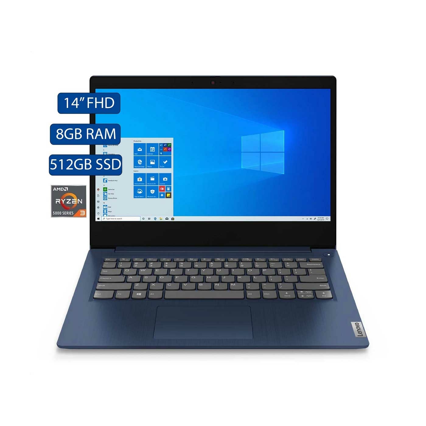 Computador Portátil LENOVO 14" Pulgadas IdeaPad 3 - AMD Ryzen 3 - RAM 8GB - Disco SSD 512GB - Azul