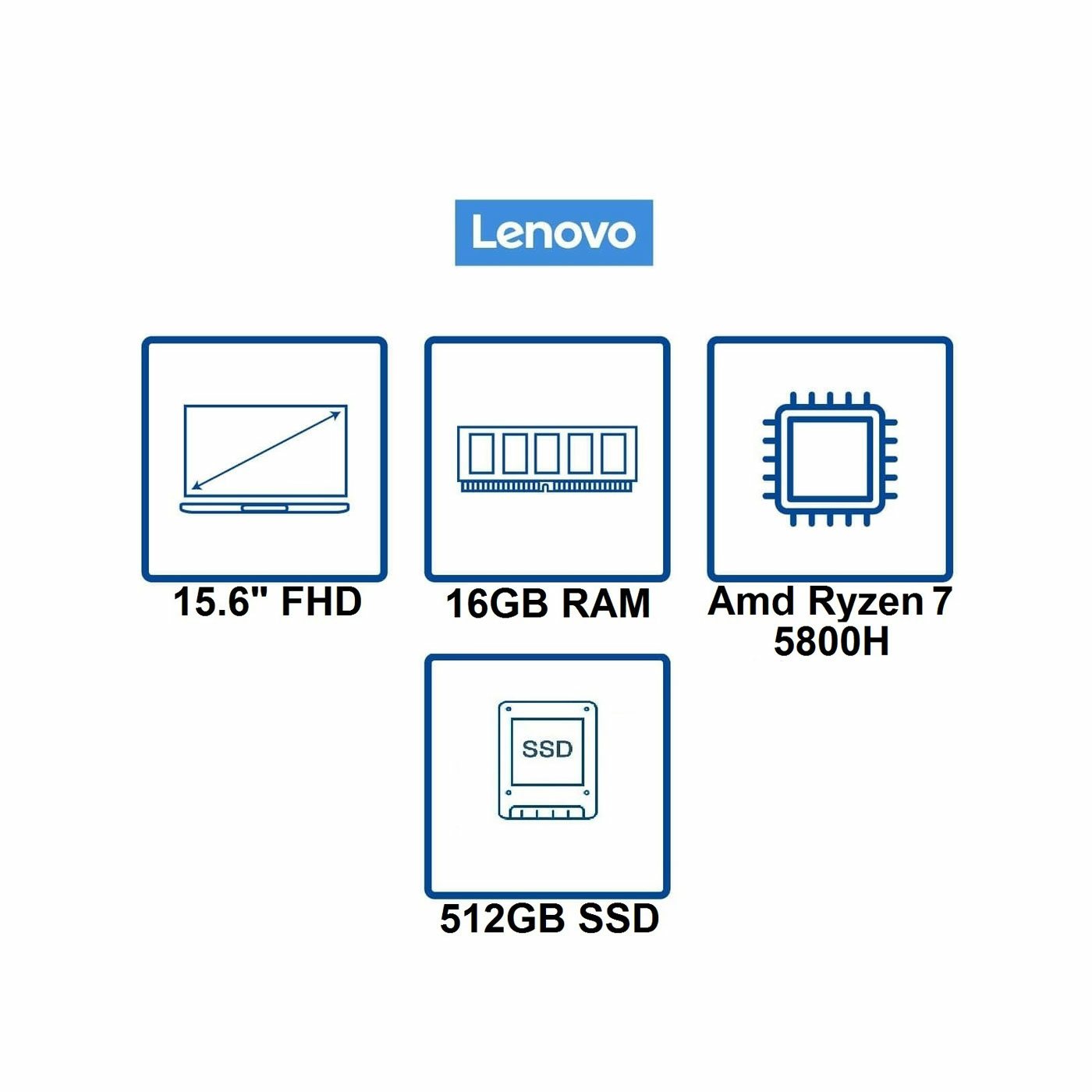 Computador Portátil Gamer LENOVO 15.6" Pulgadas Legion 5 - AMD Ryzen 7 - RAM 16GB - Disco SSD 512GB - Azul