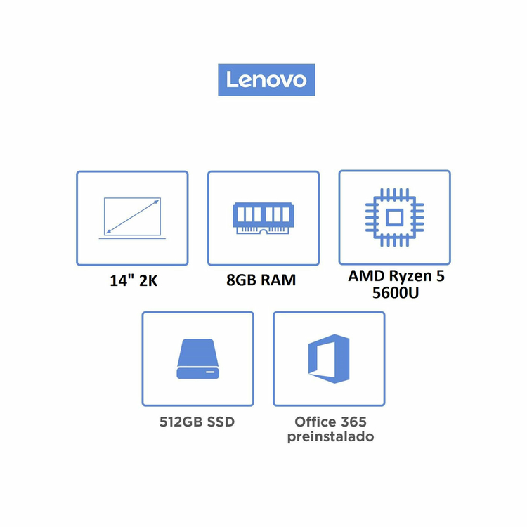 Computador Portátil LENOVO 14" Pulgadas IdeaPad 5 Pro- AMD Ryzen 5 - RAM 8GB - Disco SSD 512GB - Gris
