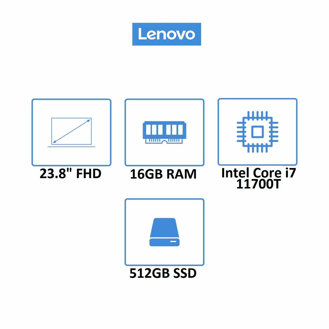 Computador All In One LENOVO 23,8" Pulgadas AIO 5 - Intel Core i7 - RAM 16GB - Disco SSD 512GB - Gris