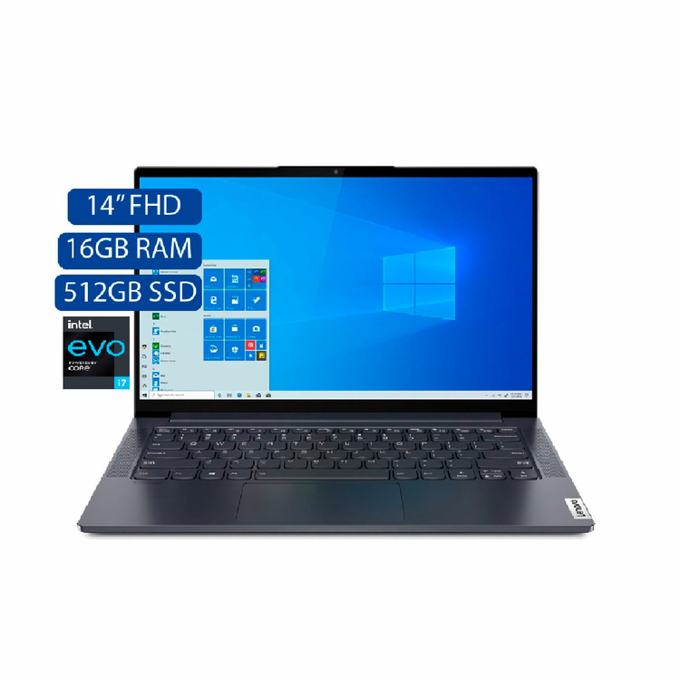 Computador Portátil LENOVO 14" Pulgadas Yoga Slim 7 - Intel Core i7 - RAM 16GB - Disco SSD 512GB - Gris