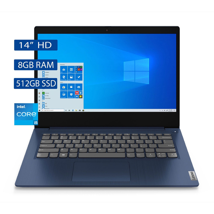 Computador Portátil LENOVO 14" Pulgadas IdeaPad 3 - Intel CI5 - RAM 8GB - Disco SSD 512GB - Azul
