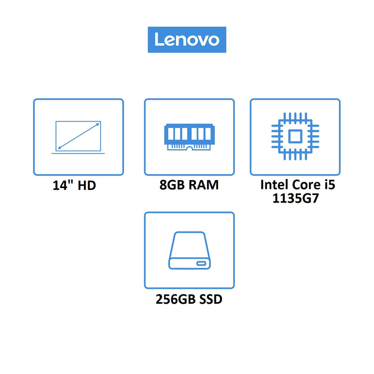 Computador Portátil LENOVO 14" Pulgadas IdeaPad 3 - Intel Core i5 - RAM 8GB - Disco SSD 256GB - Azul