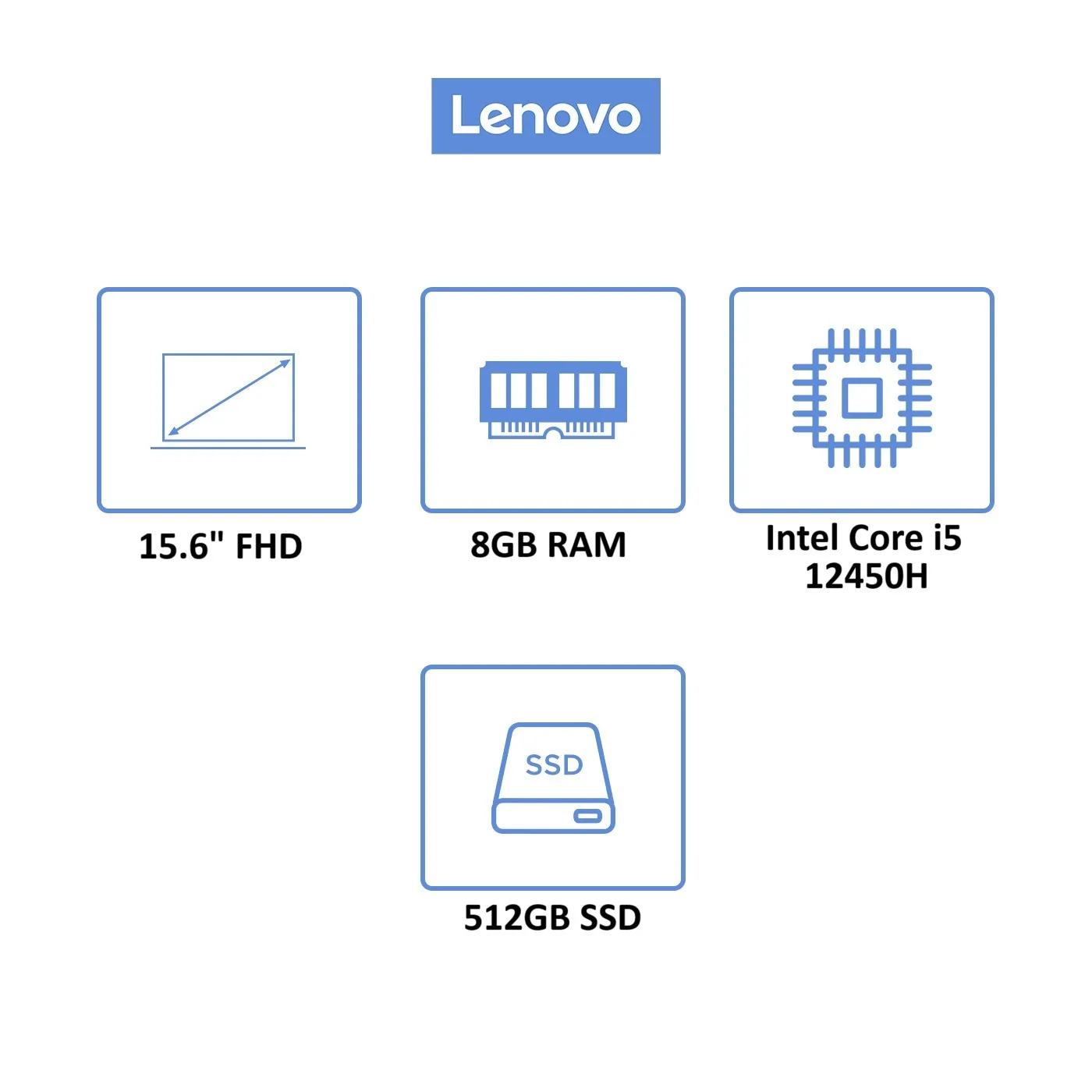 Computador Portátil Gamer LENOVO LOQ 15,6" Pulgadas 15IRH8 - Intel Core i5 - RAM 8GB - Disco SSD 512GB - Gris