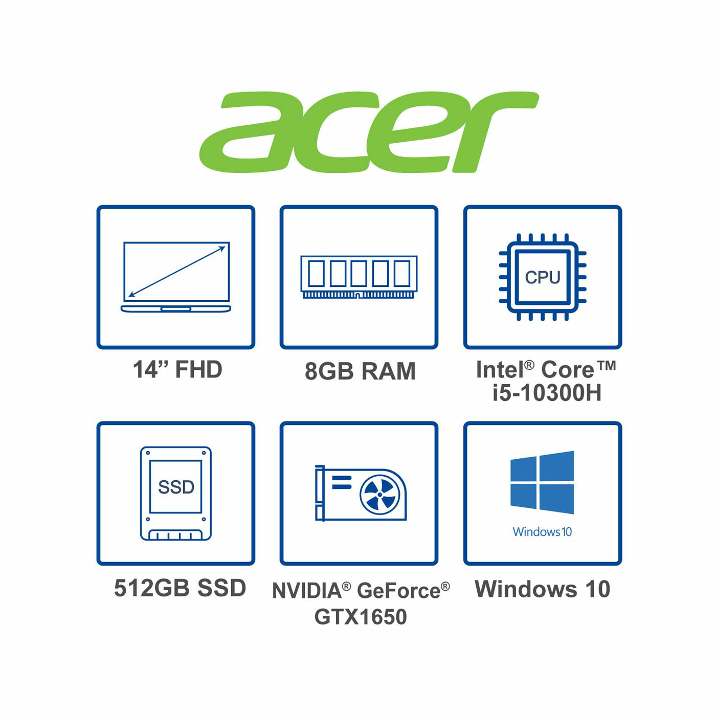Computador Portátil ACER ConceptD 14" Pulgadas 57M4 - Intel Core i5 - RAM 8GB - Disco SSD 512 GB - Blanco