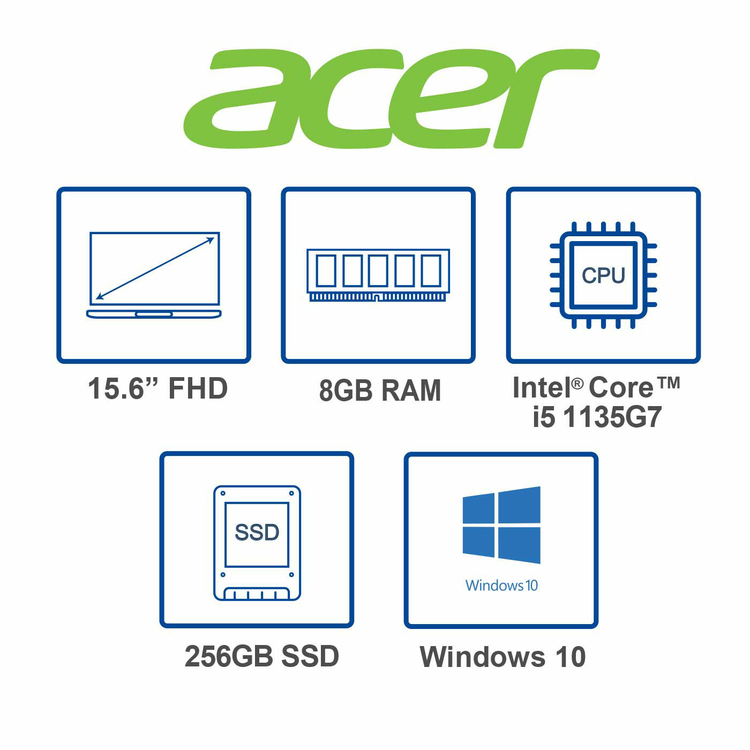 Computador Portátil ACER 15.6" Pulgadas 5542 - Intel Core i5 - RAM 8GB - Disco SSD 256GB - Plateado