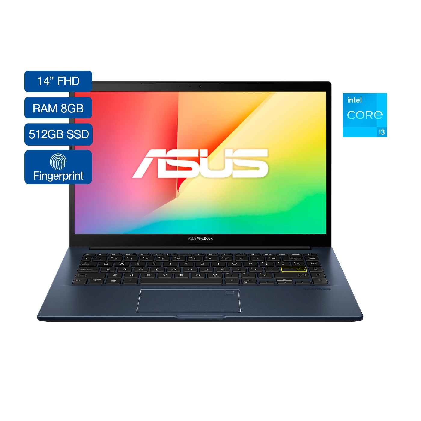 Computador Portátil ASUS VivoBook 14" Pulgadas X413EA Intel Core i3 - RAM 8GB - Disco SSD 512 GB - Negro