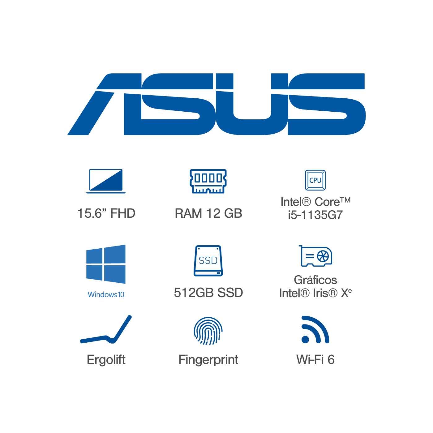Computador Portátil ASUS VivoBook 15,6" Pulgadas X513EA Intel Core i5 - RAM 12GB - Disco SSD 512 GB - Negro