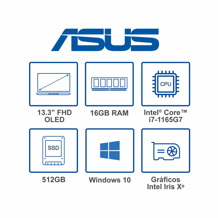 Computador Portátil ASUS Zenbook 13,3" Pulgadas UX325EA Intel Core i7 - RAM 16GB - Disco SSD 512 GB - Gris + Obsequio