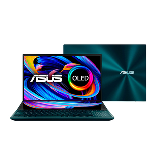 Computador Portátil ASUS Zenbook Pro Duo 15 OLED UX582LR-H2002TS 15,6" Pulgadas - Intel Core i9 - 32GB RAM - Disco Estado Sólido 1TB - Azul + Lápiz - Funda - Soporte – Reposamuñecas