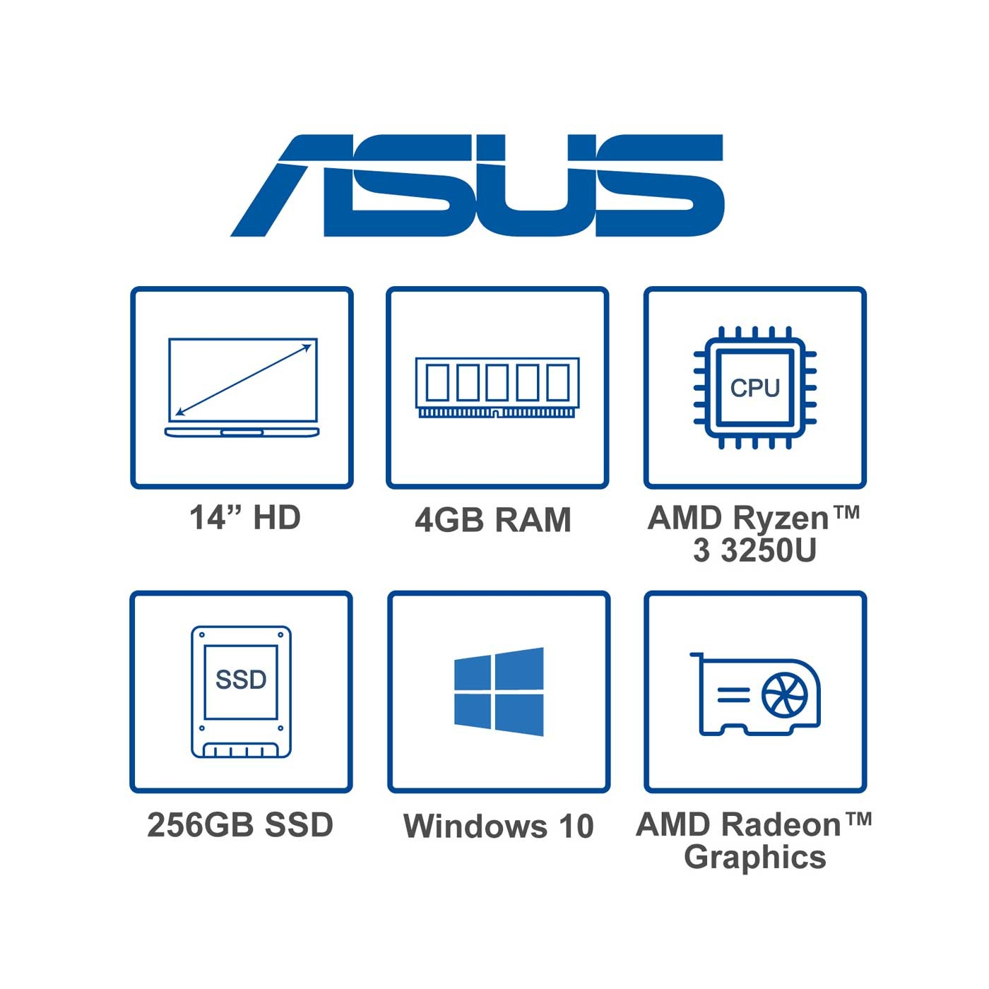 Computador Portátil ASUS 14" Pulgadas M415DA- AMD Ryzen 3 - 4GB RAM - Disco Estado Sólido 256 GB - Gris + Obsequios
