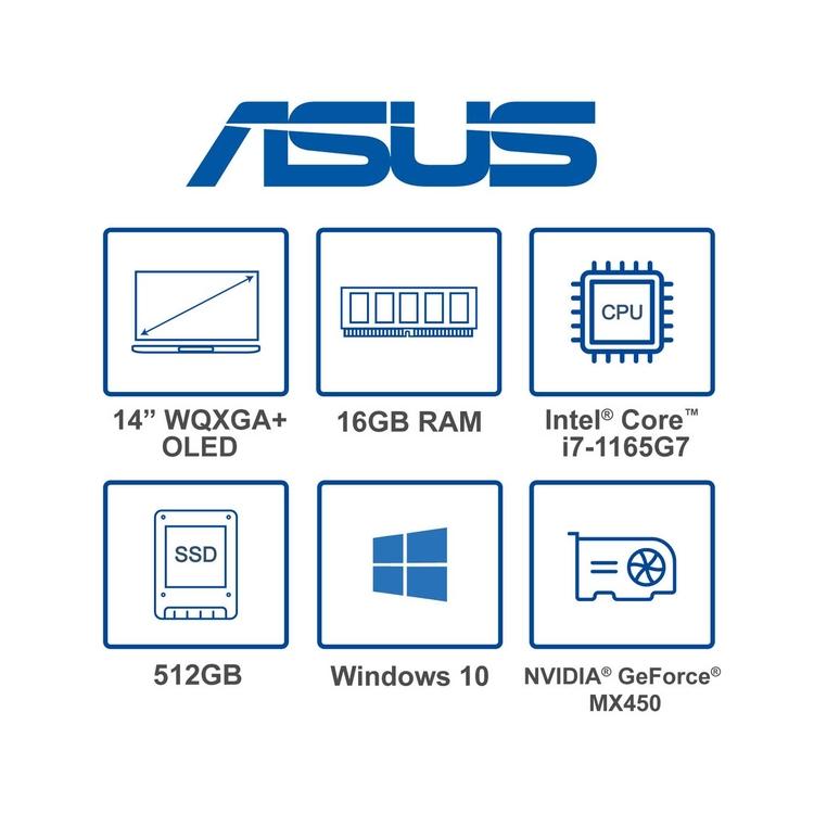 Computador Portátil ASUS Zenbook 14X OLED 14" Pulgadas UX5400EG - Intel Core I7 - RAM 16GB - Disco SSD 512 GB - Gris + Obsequios