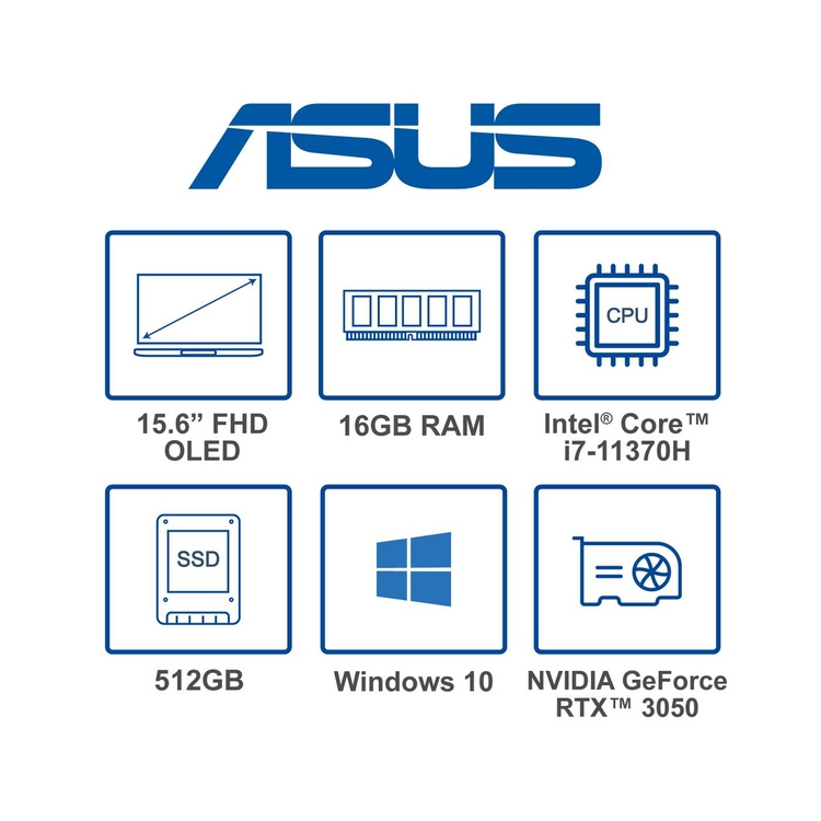 Computador Portátil ASUS VivoBook Pro OLED 15,6" Pulgadas K3500PC - Intel Core i7 - RAM 16GB - Disco Estado Sólido 512GB - Plateado