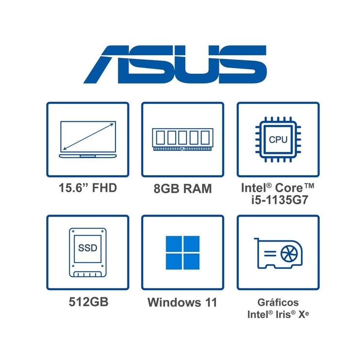 Computador Portátil ASUS VivoBook 15.6" Pulgadas K513EA Intel Core i5 - RAM 8GB - Disco SSD 512 GB - Plateado