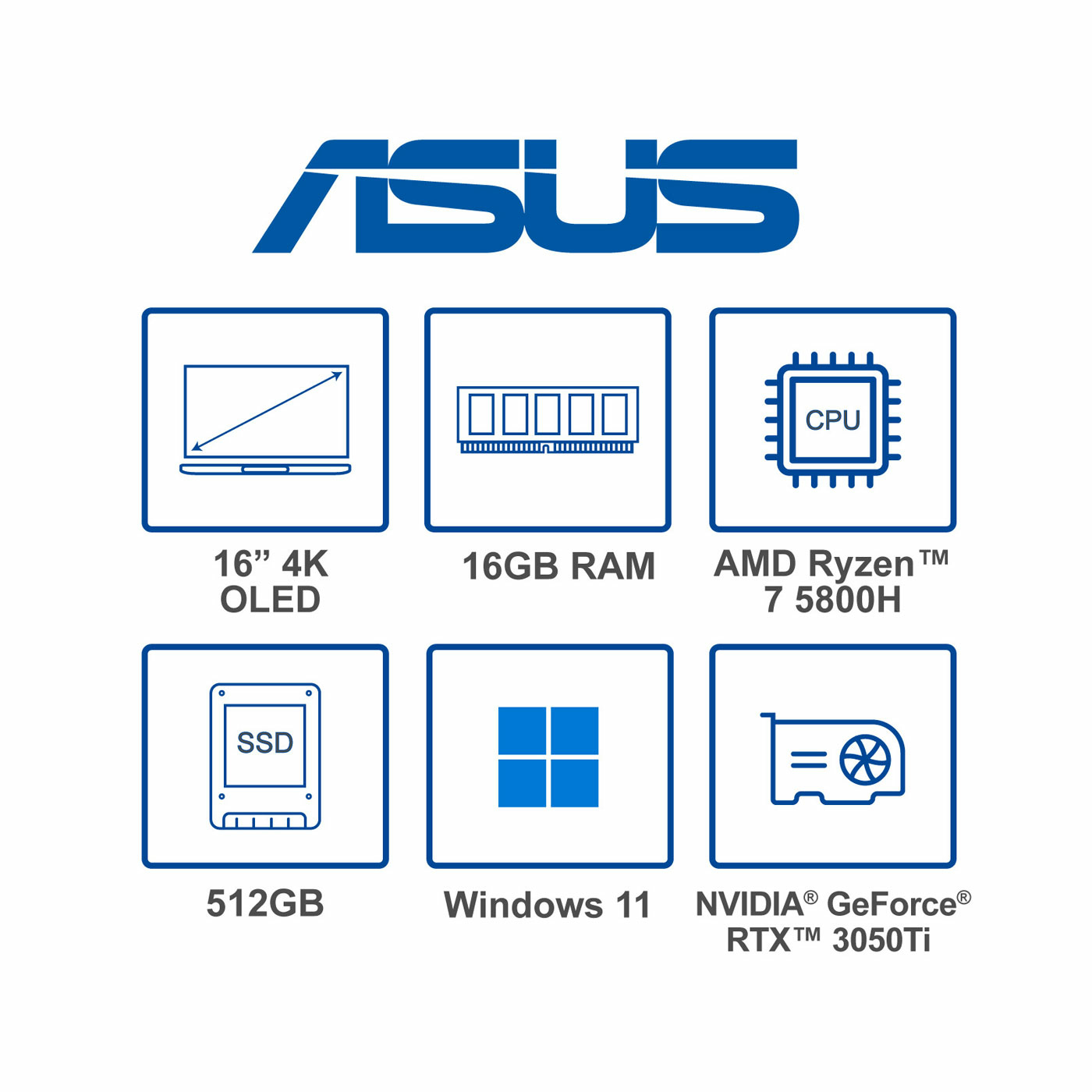 Computador Portátil ASUS VivoBook Pro OLED 16" Pulgadas M7600QE - AMD Ryzen 7 - RAM 16GB - Disco SSD 512 GB - Negro