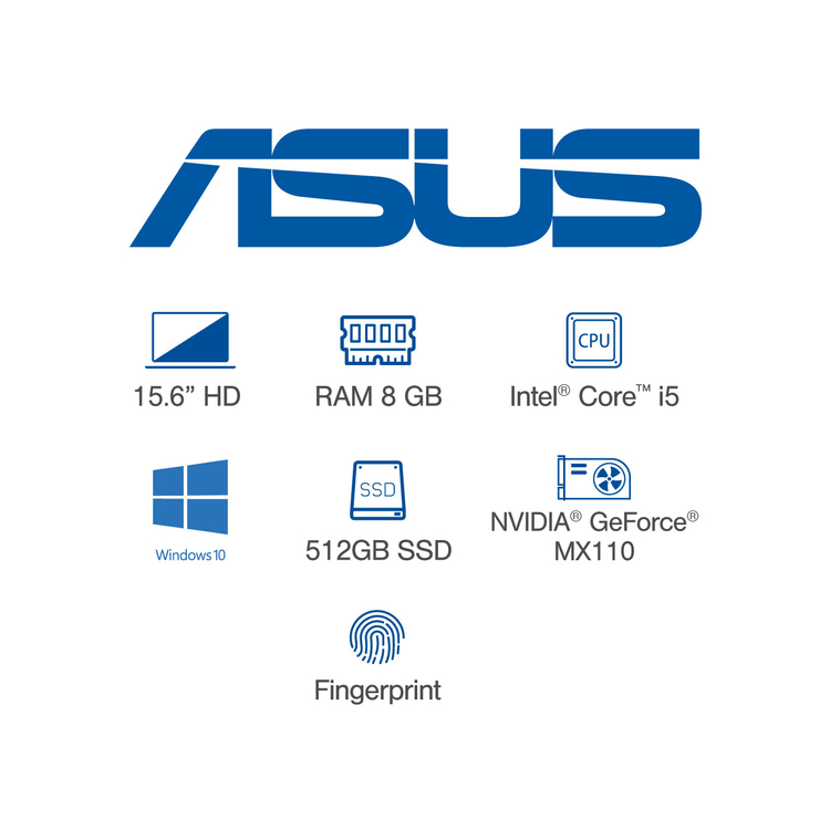 Computador Portátil ASUS 15,6" Pulgadas X509JB-BR022T Procesador Intel Core i5 - 8GB RAM - Disco Estado Sólido 512 GB - Plateado